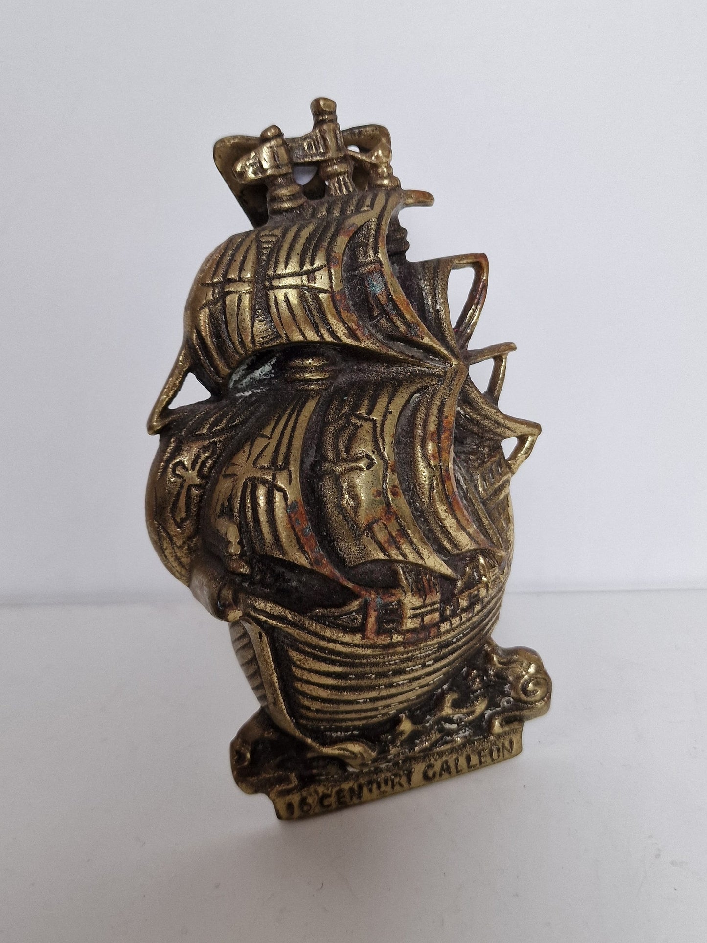 Bronze Galleon Doorknocker - Antique Ship Garden Bell