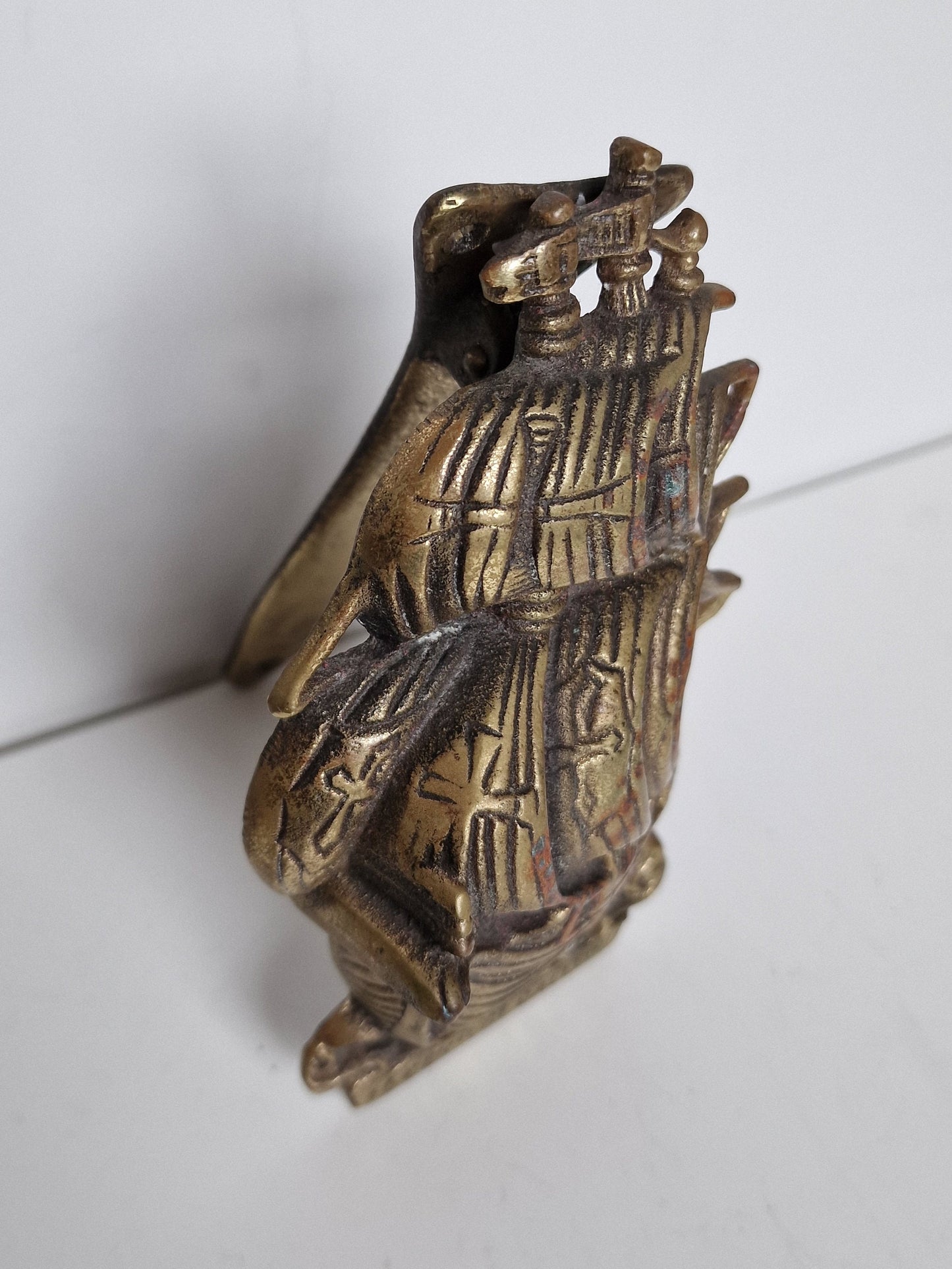 Bronze Galleon Doorknocker - Antique Ship Garden Bell