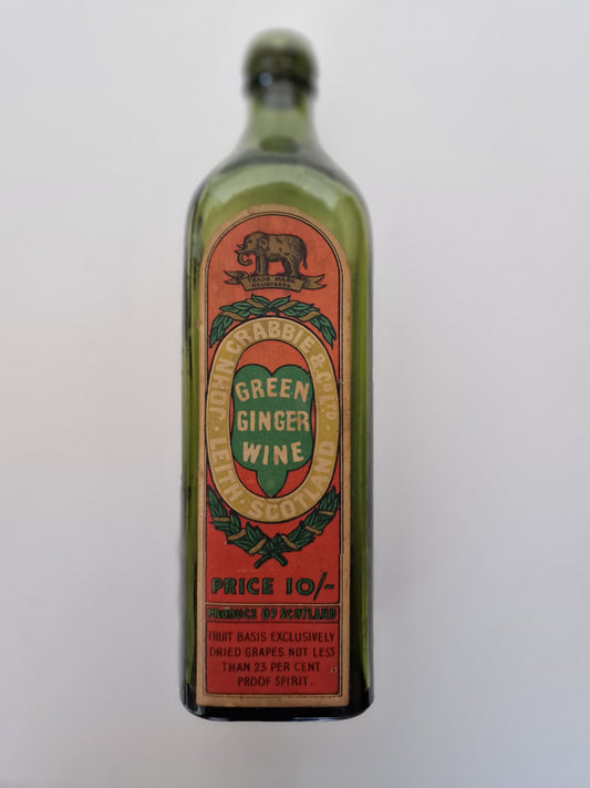 john crabbie green ginger wine antique bottle leith scotland decorative bottle