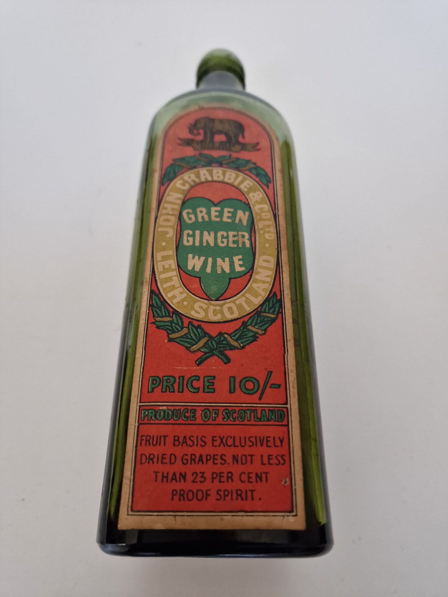 john crabbie green ginger wine antique bottle leith scotland decorative bottle