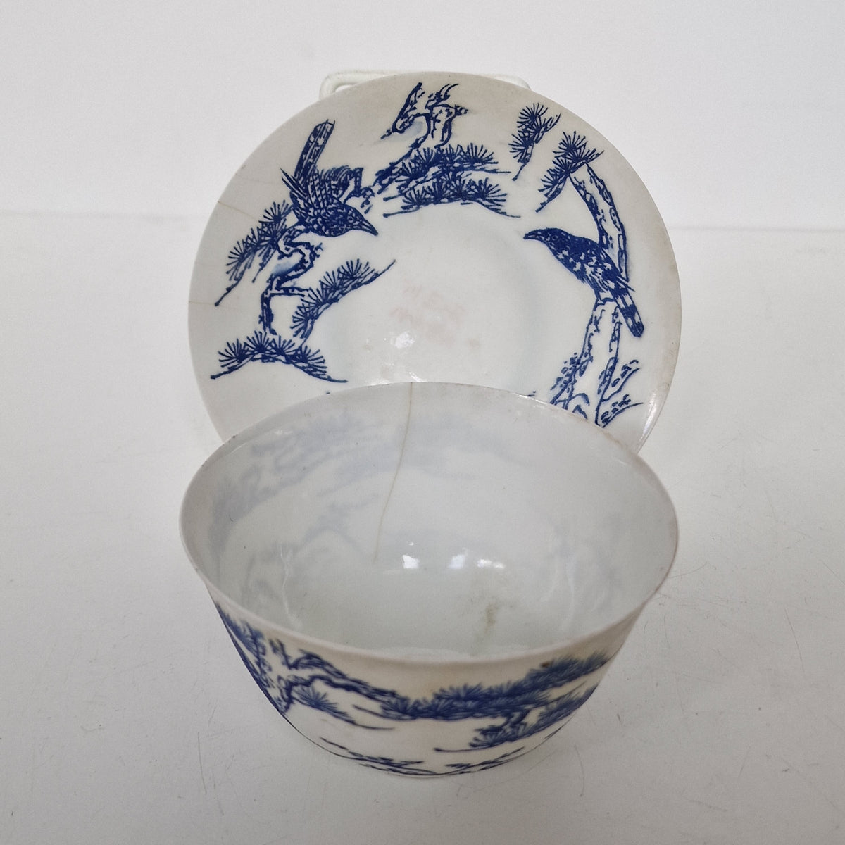 cup and  saucer chinese Xinzhou eggshell porcelain republic period