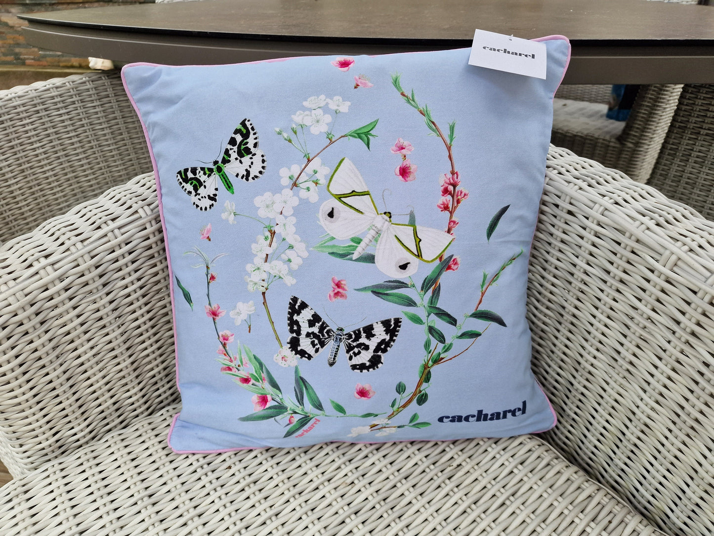Cacharel Butterfly Pillows, Pastel Designer Cushions, Set of 4
