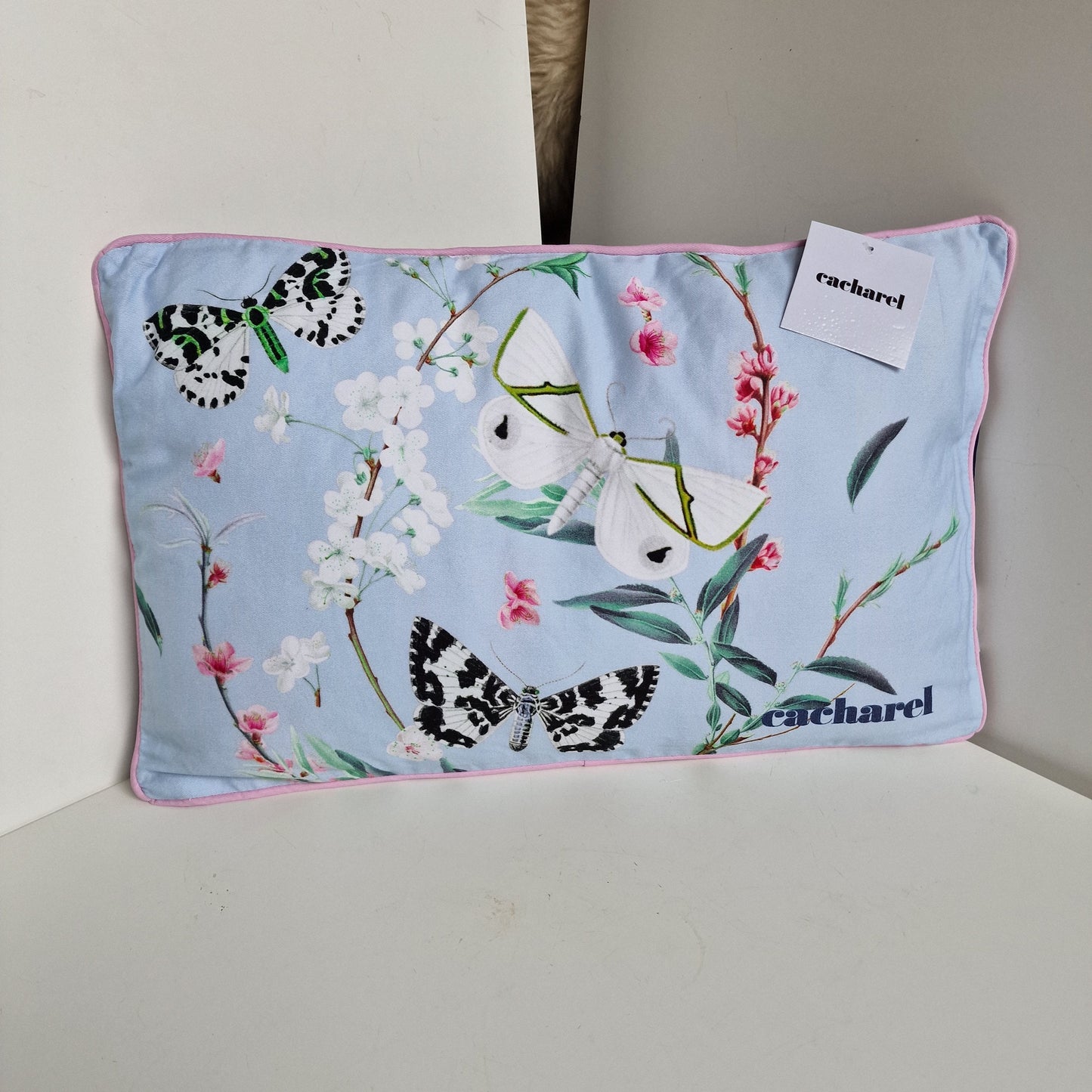 Cacharel Butterfly Pillow, Rectangular Cushion, Floral Design (45x45 cm)