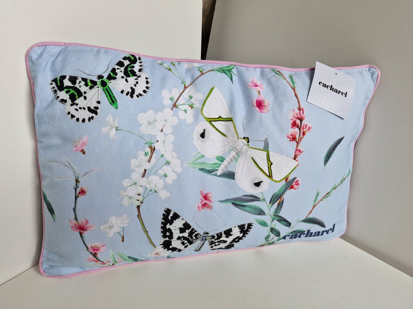 Cacharel Butterfly Pillow, Rectangular Cushion, Floral Design (45x45 cm)
