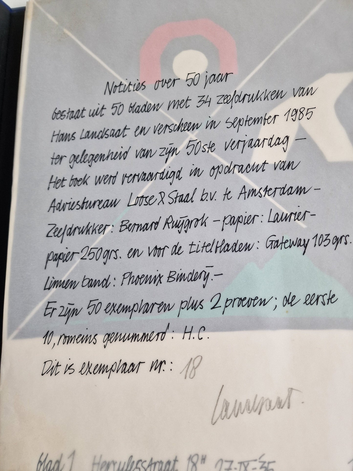 Hans Landsaat Geometric Screenprints, Dutch Modern Art, Signed Limited Edition
