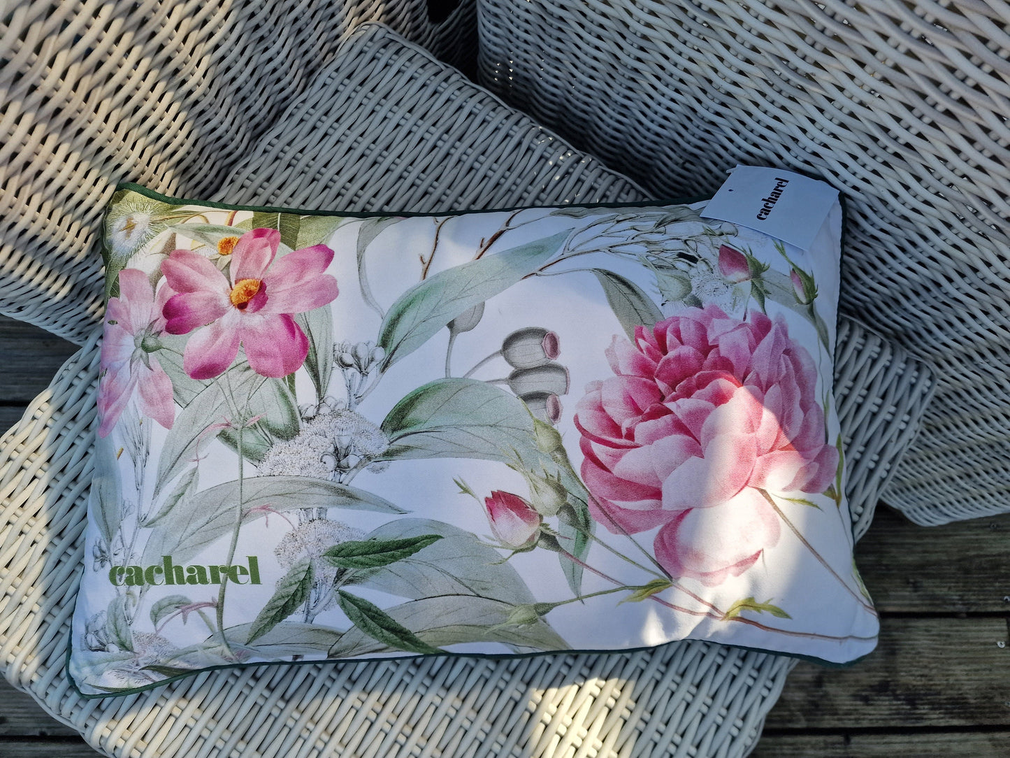 4 cacharel Floral Pillow Set, Designer Couch Cushions, Rose Accent Pillows
