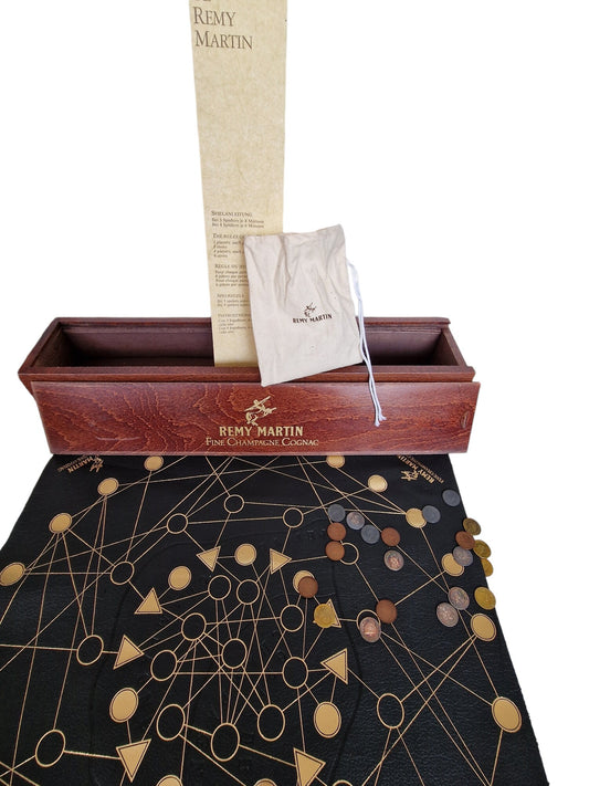 Remy Martin Board Game, Vintage Collector's Edition with Coins, Wood Box