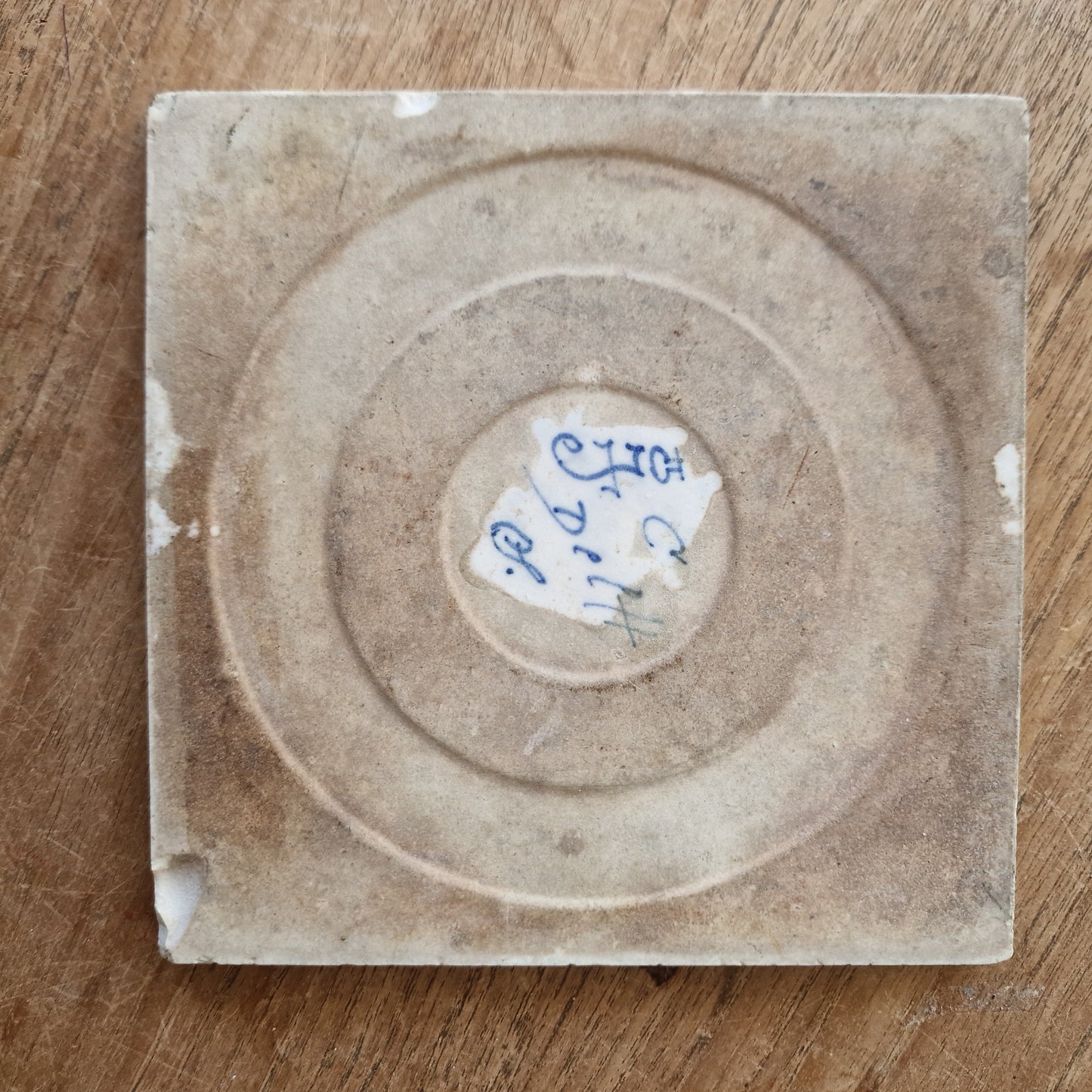 Rare Royal Delft Hand-Painted Tile, Israels 1881, Antique Pottery