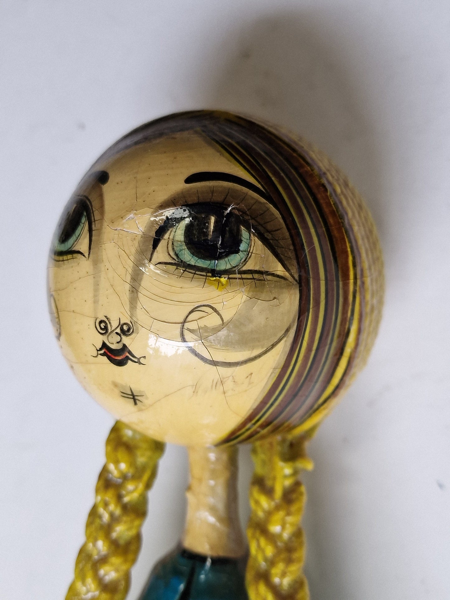 Sergio Bustamante Sun Face Girl, Handpainted Paper Mache Tonala Figure