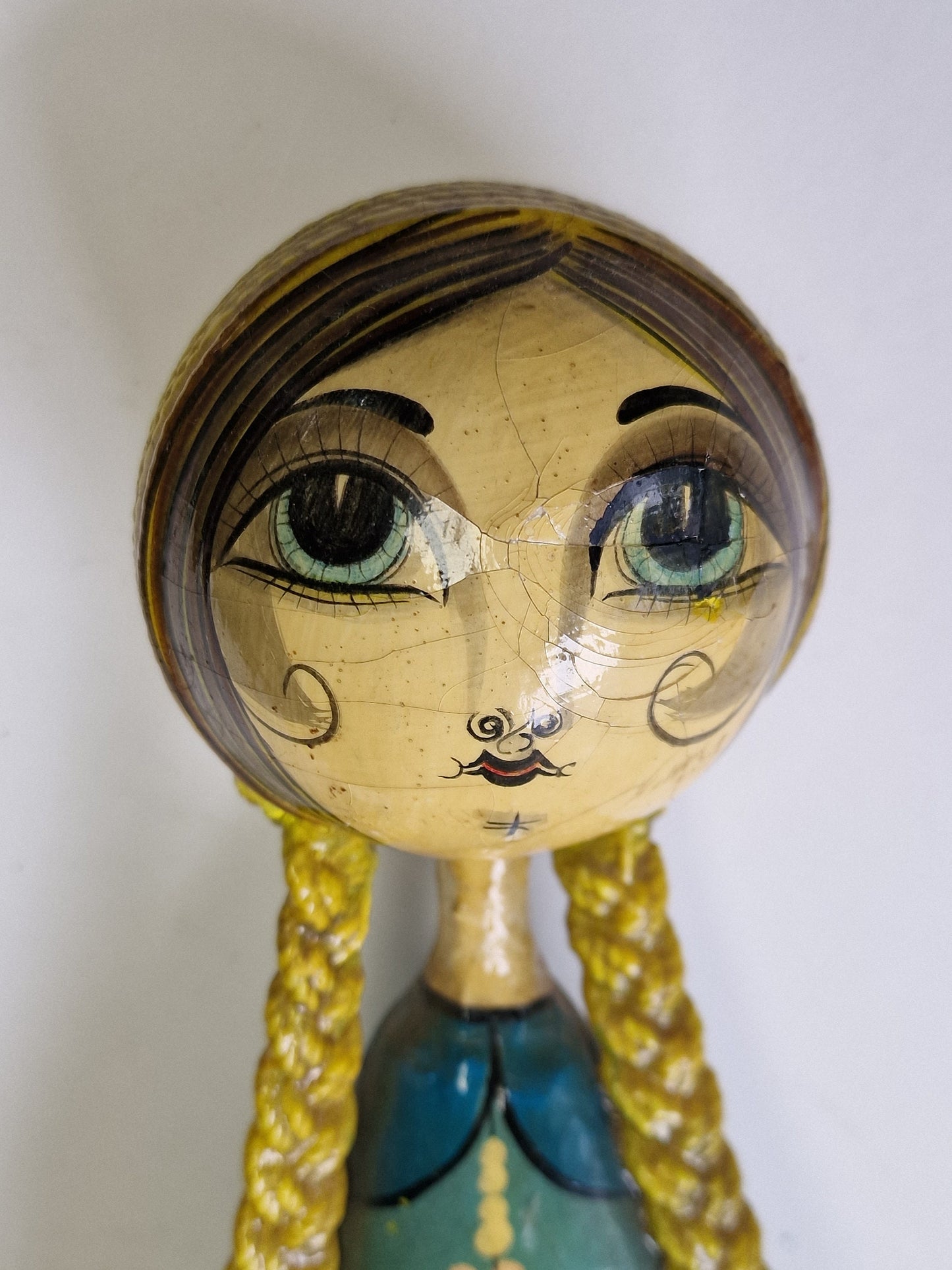 Sergio Bustamante Sun Face Girl, Handpainted Paper Mache Tonala Figure