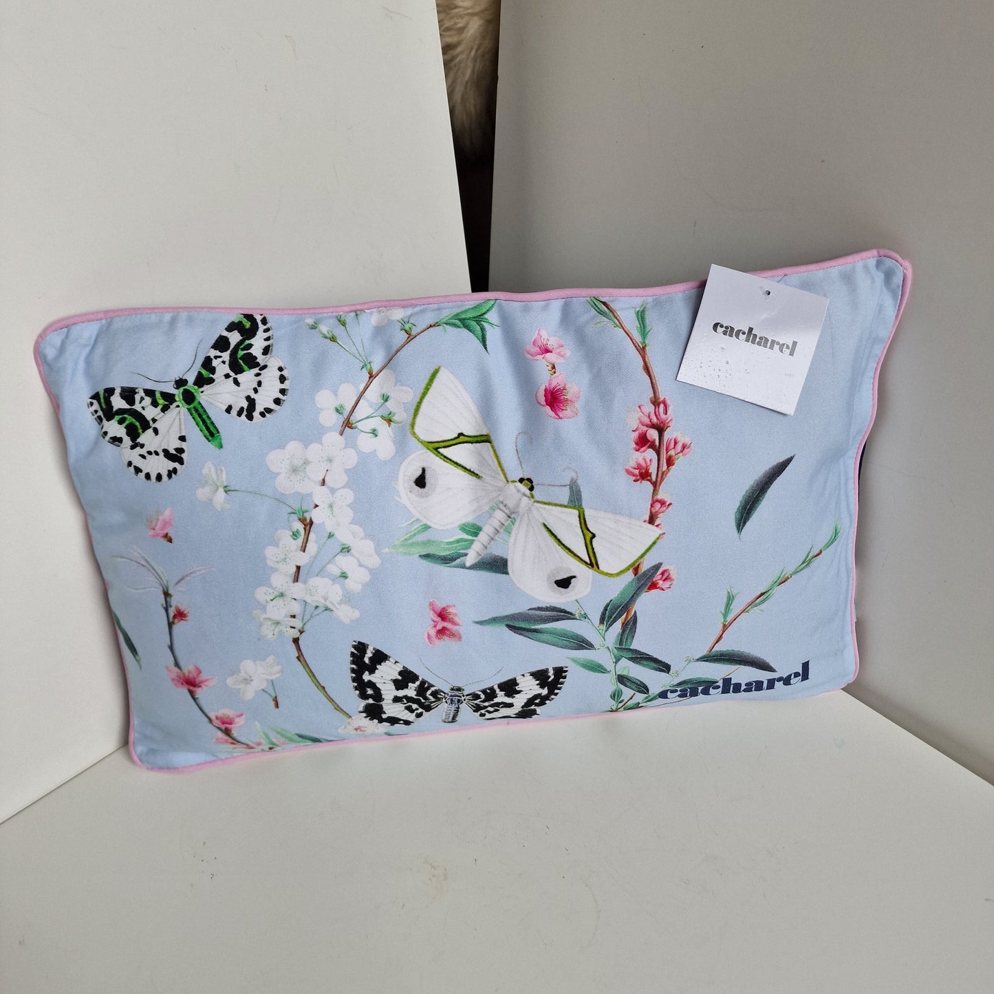 Cacharel Butterfly Pillow, Rectangular Cushion, Floral Design (45x45 cm)