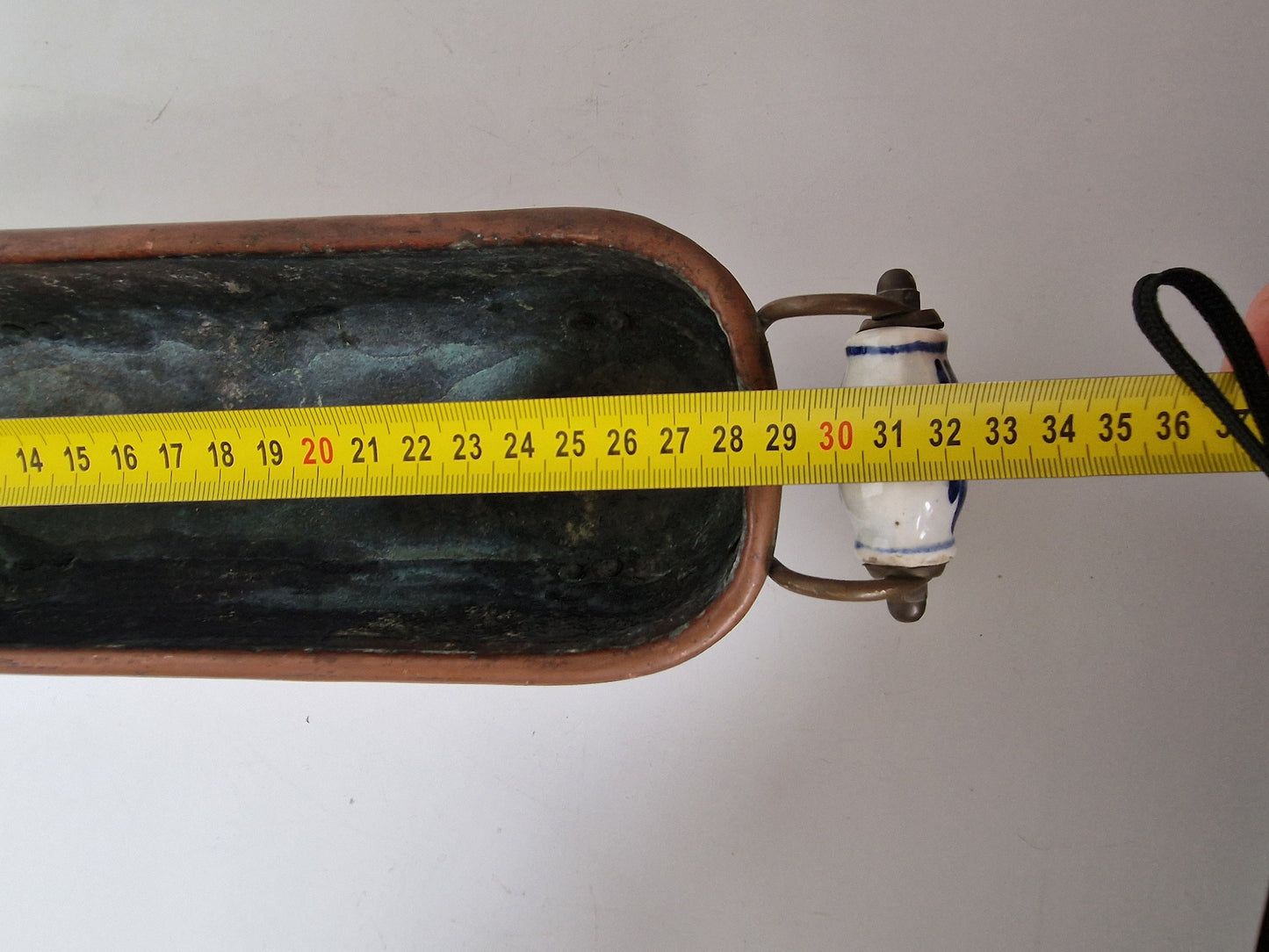 Antique Copper Jardiniere Set, Delft Porcelain Handles, Dutch Planter
