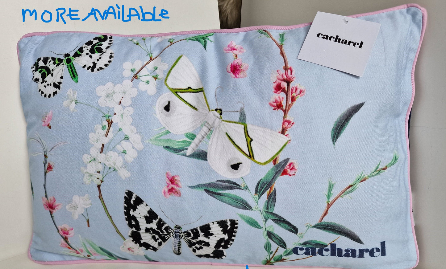 Cacharel Butterfly Pillow, Rectangular Cushion, Floral Design (45x45 cm)