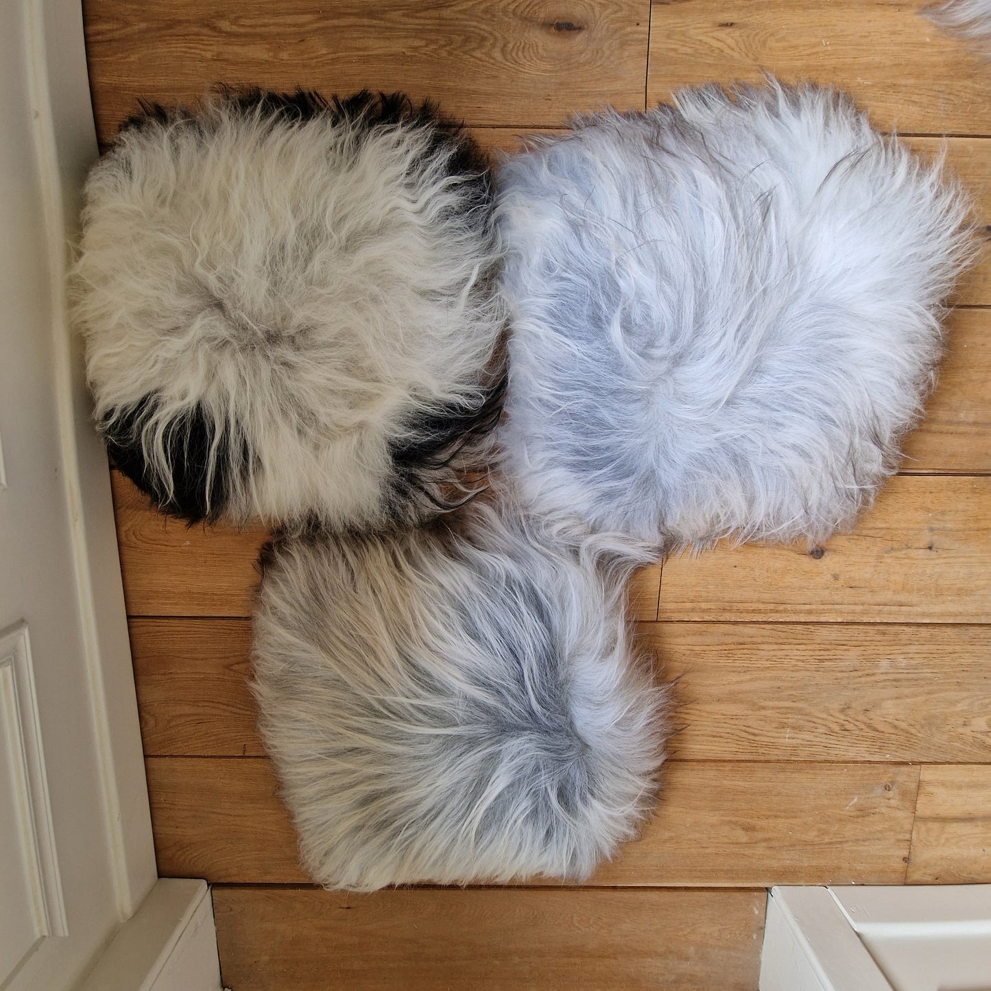 Sheepskin cushion, iceland, 3 IJslandse schapenvacht kussens boho lounge maison country natural living