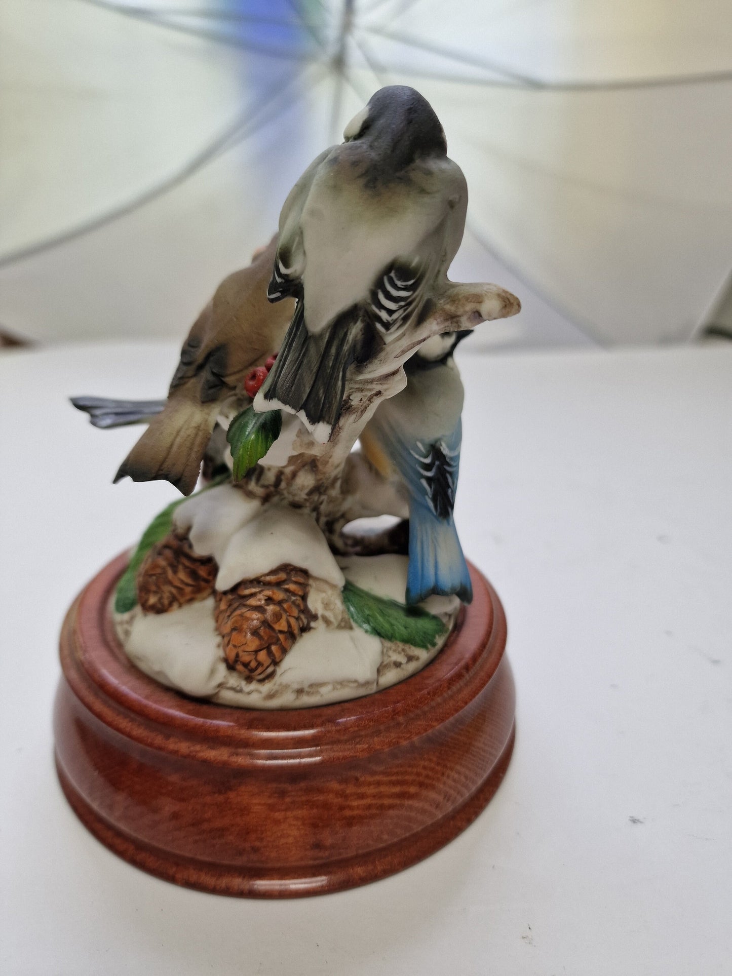 Riccardo Pennati Biscuit Porcelain Bird Music Box, Snow Waltz
