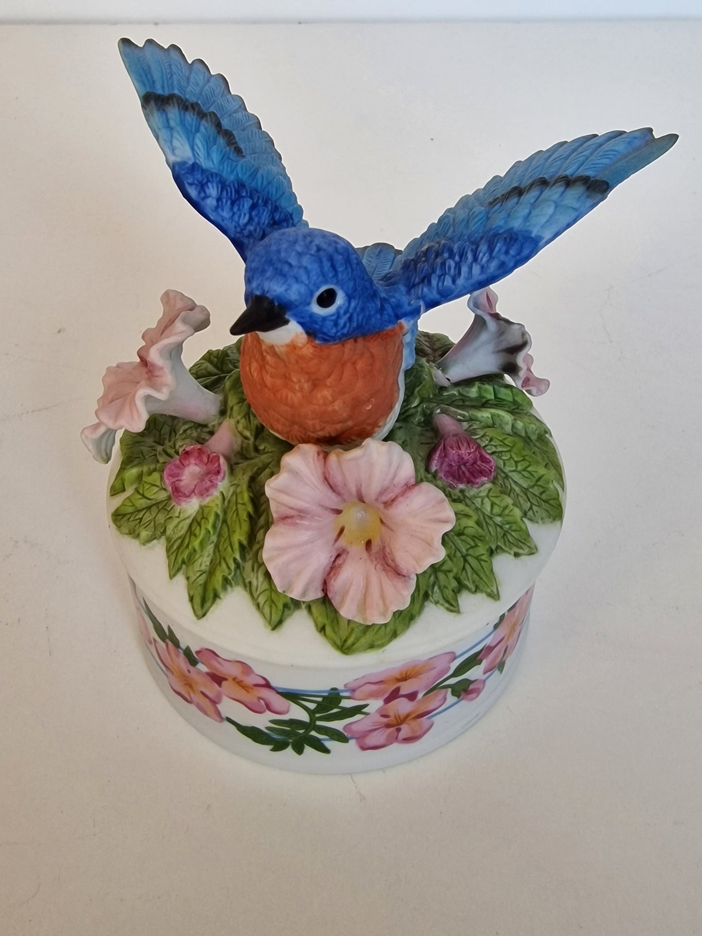 Blue Bird Porcelain Music Box, Fur Elise, Lynette Schmidt, Ardleigh Eliott