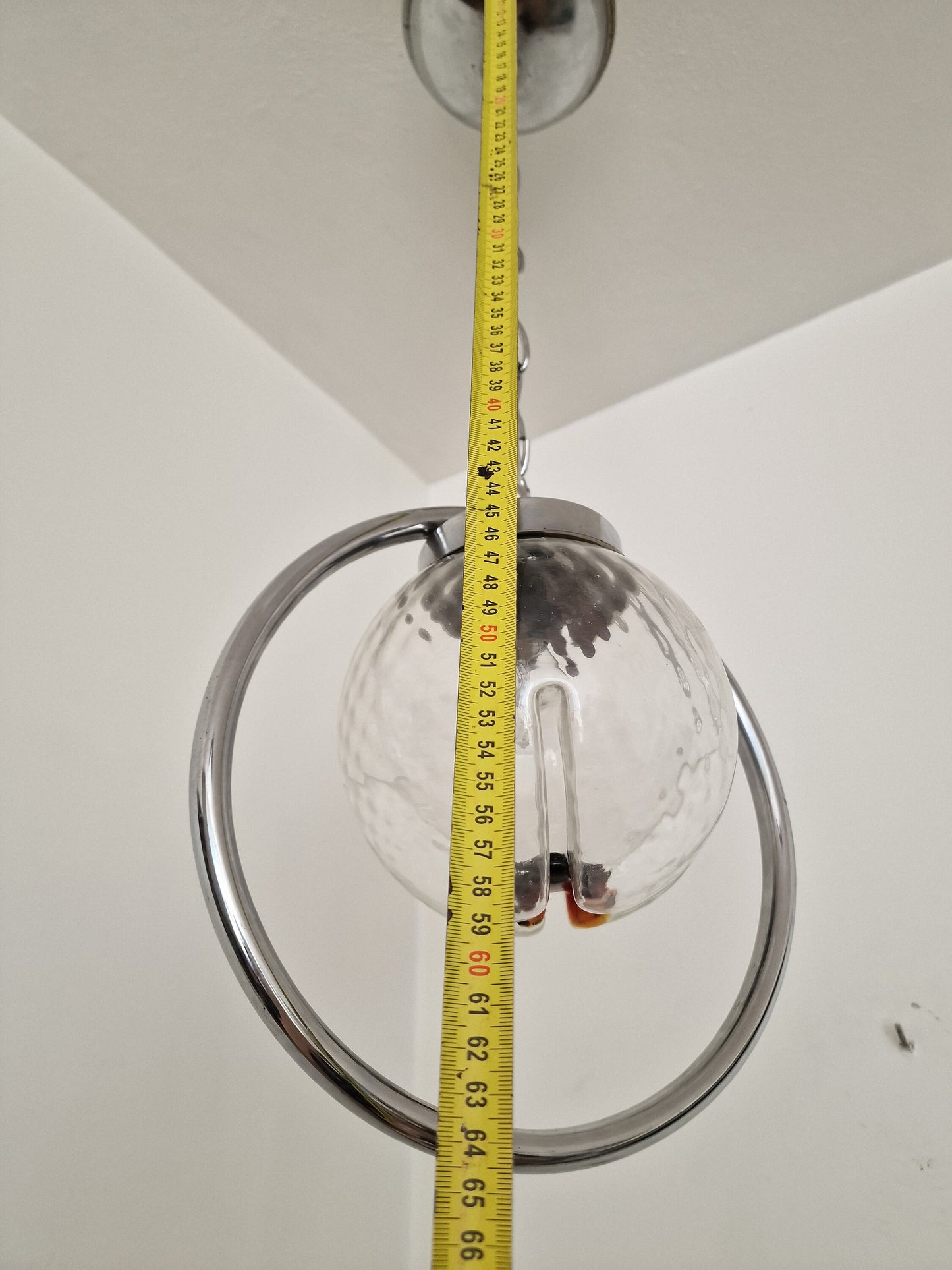 Mazzega Toni Zuccheri Murano Glass Pendant Light, Mid-Century Modern Globe Lamp