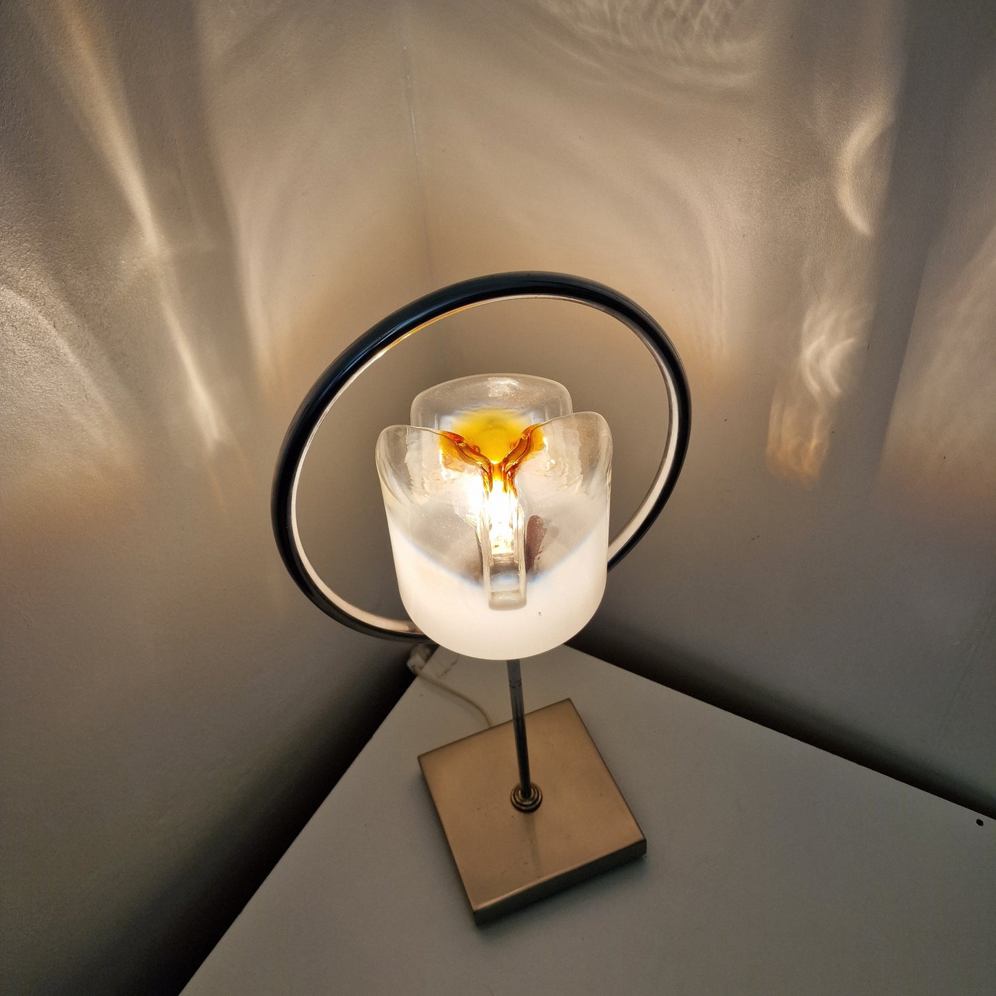 Mazzega Toni Zuccheri Murano Glass Table Lamp, Italian Mid-Century Design