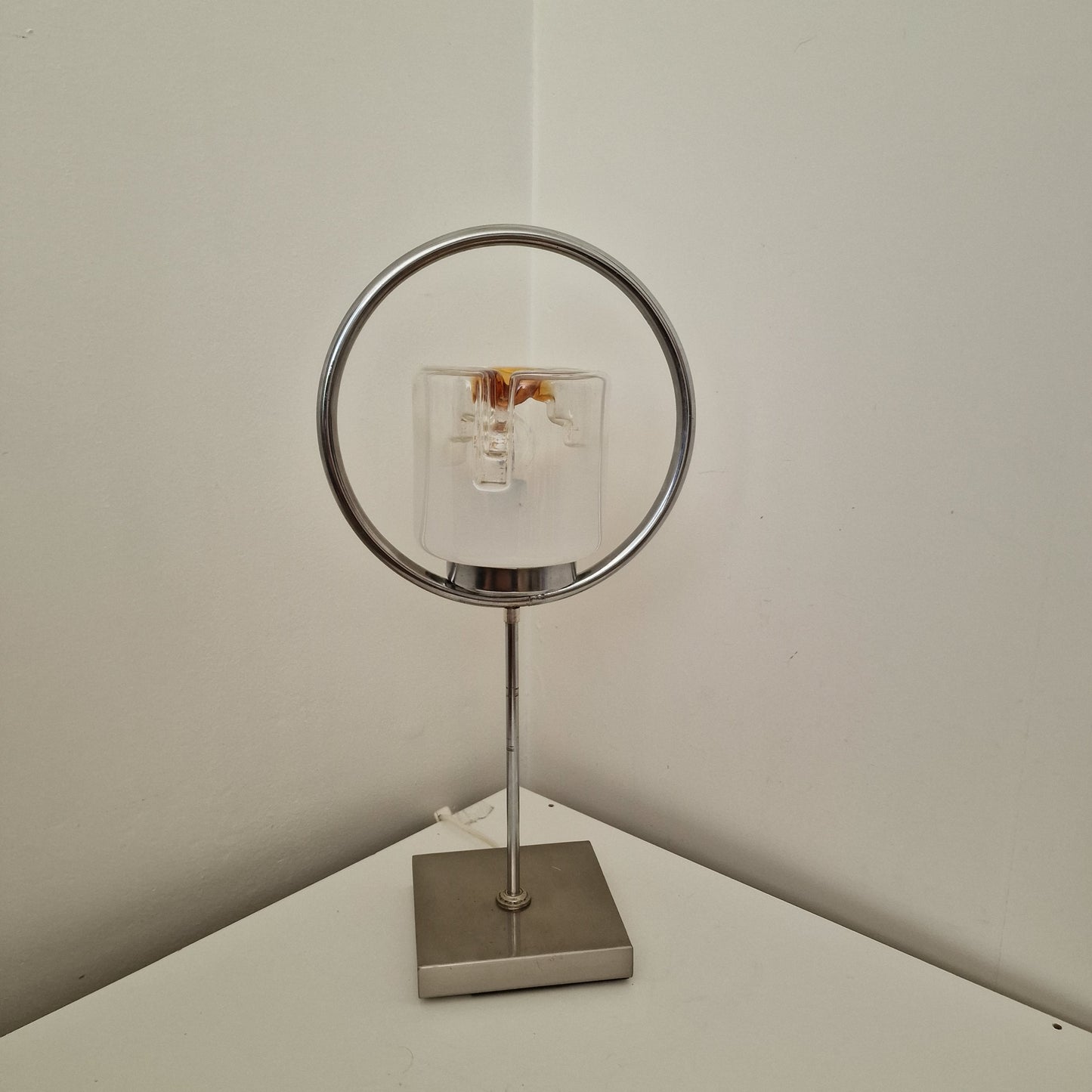Mazzega Toni Zuccheri Murano Glass Table Lamp, Italian Mid-Century Design