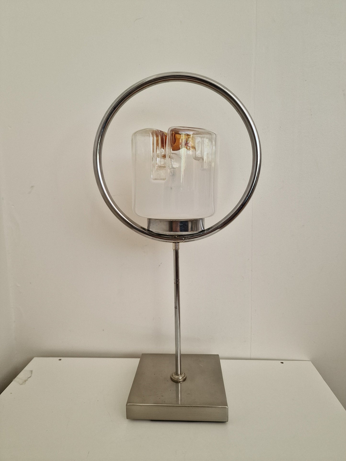 Mazzega Toni Zuccheri Murano Glass Table Lamp, Italian Mid-Century Design