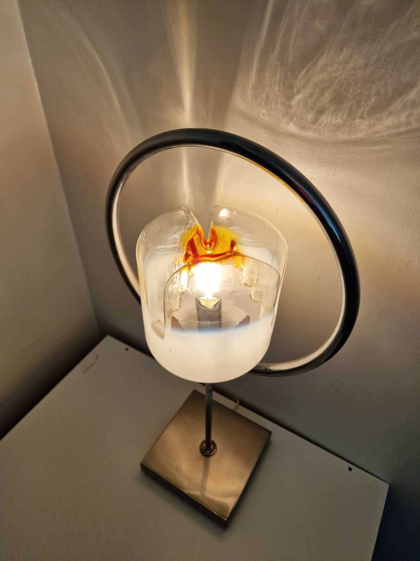 Mazzega Toni Zuccheri Murano Glass Table Lamp, Italian Mid-Century Design