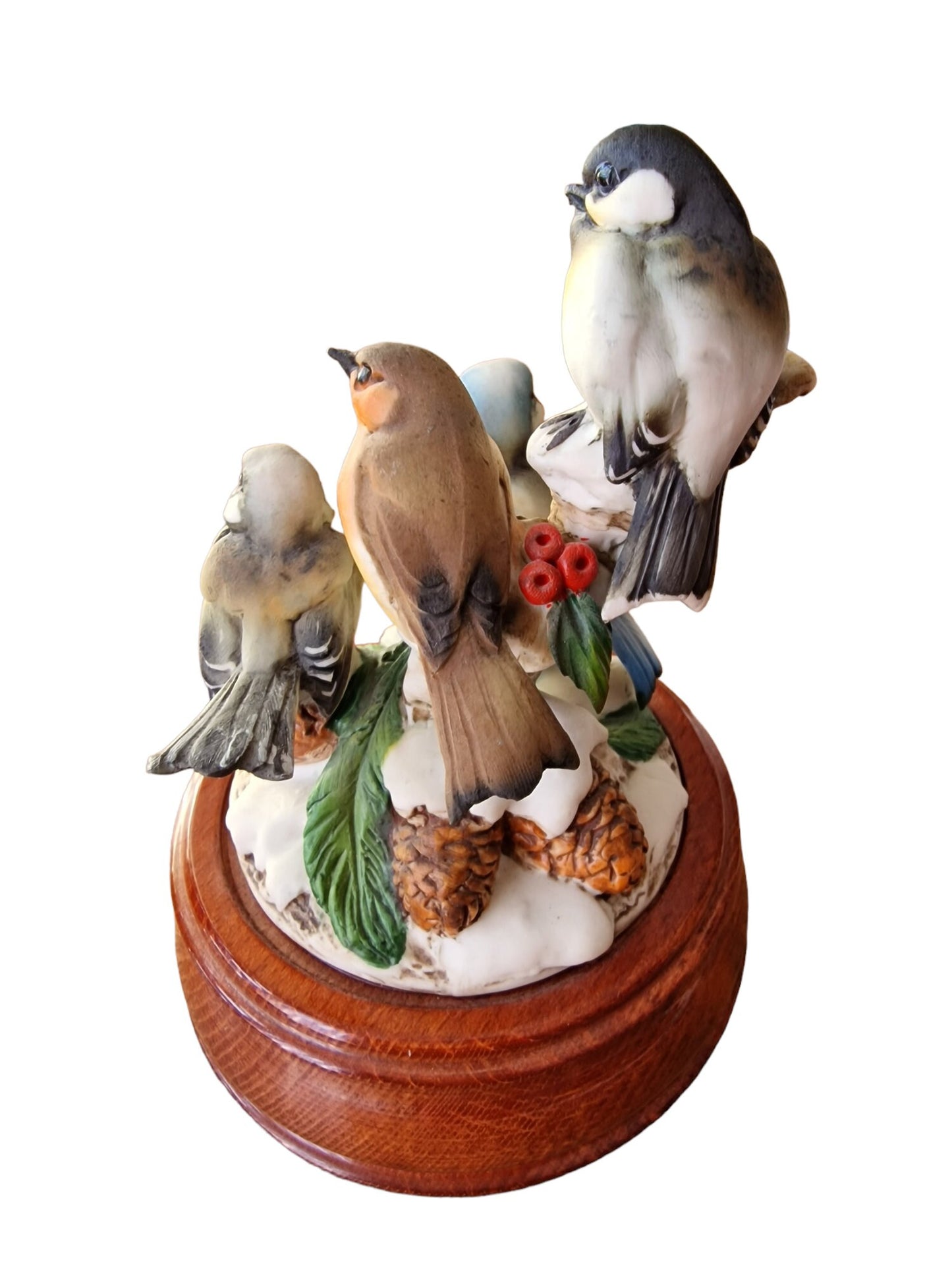 Riccardo Pennati Biscuit Porcelain Bird Music Box, Snow Waltz