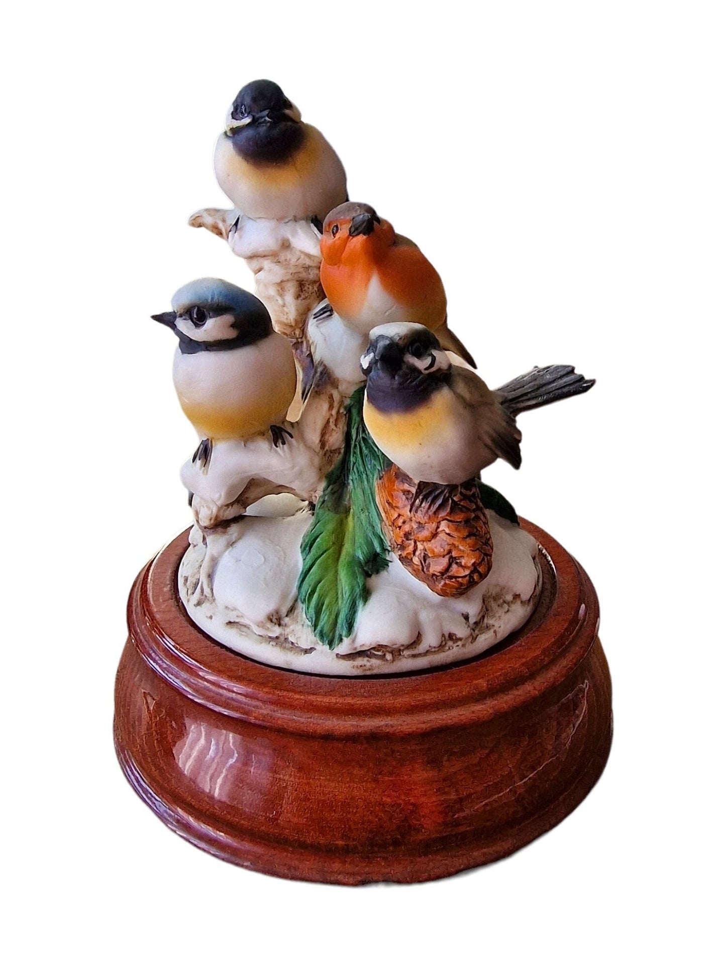 Riccardo Pennati Biscuit Porcelain Bird Music Box, Snow Waltz