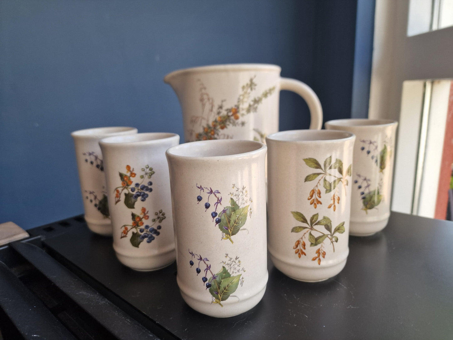 BUCCI italy Vintage Italian Ceramic Juice Set, Franco Bucci, 1970s