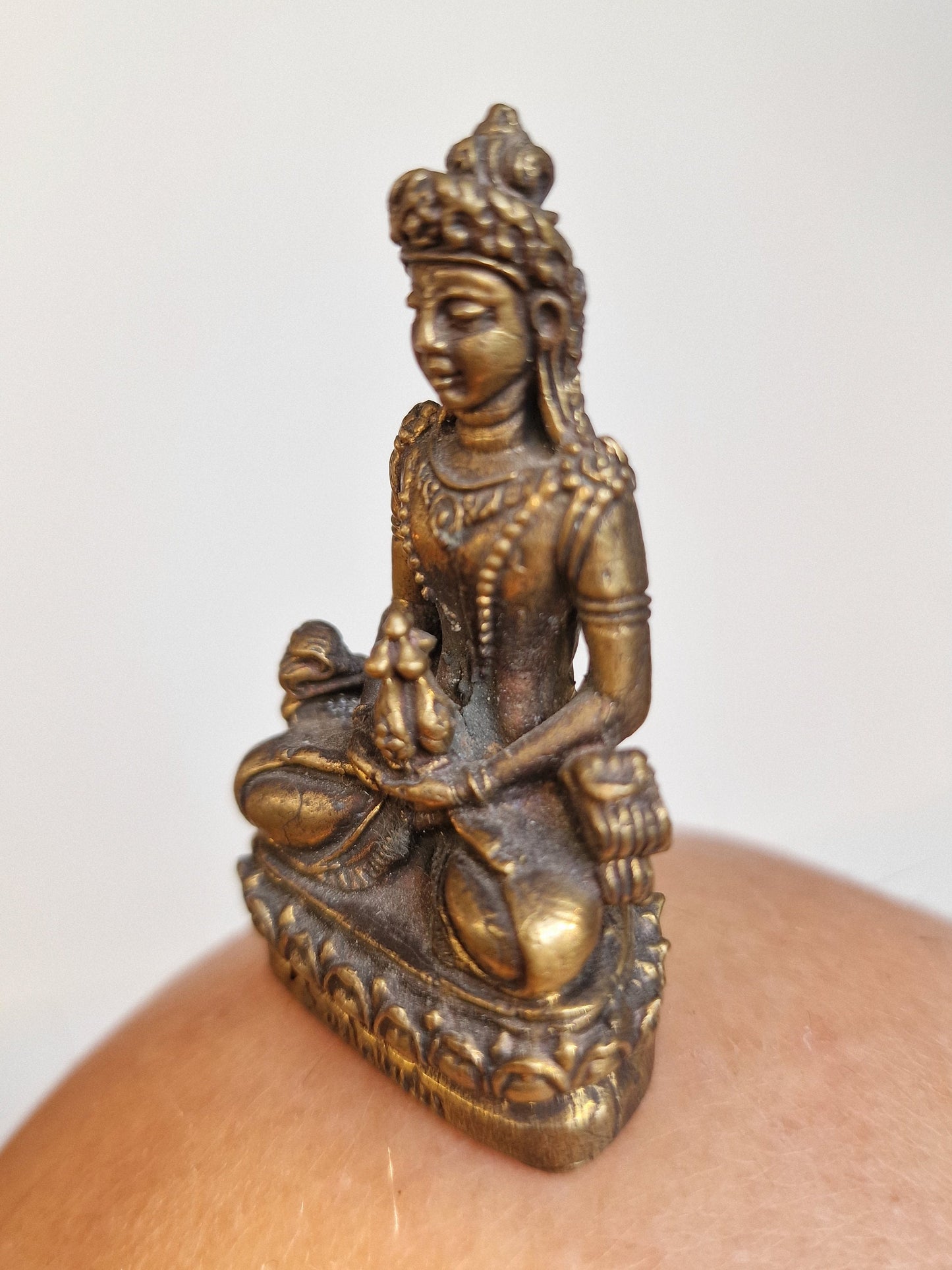 small boeddha buddha figure brass vintage goodluck
