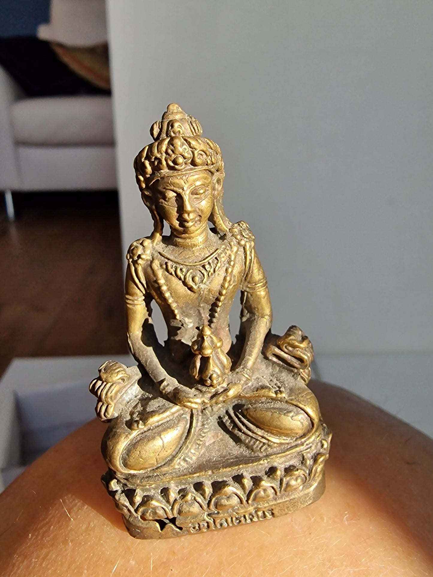small boeddha buddha figure brass vintage goodluck