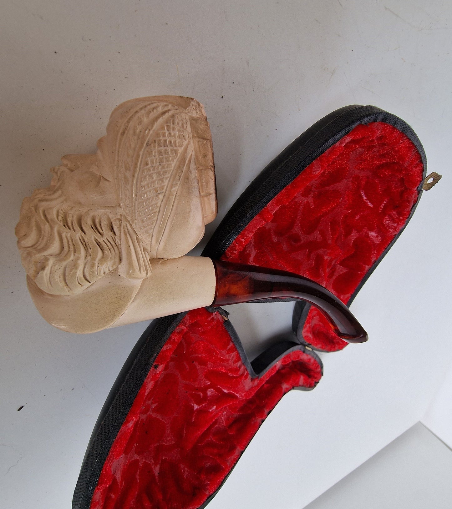 meerschuim pijp in case meerschaum pipe in case, 19th century antique