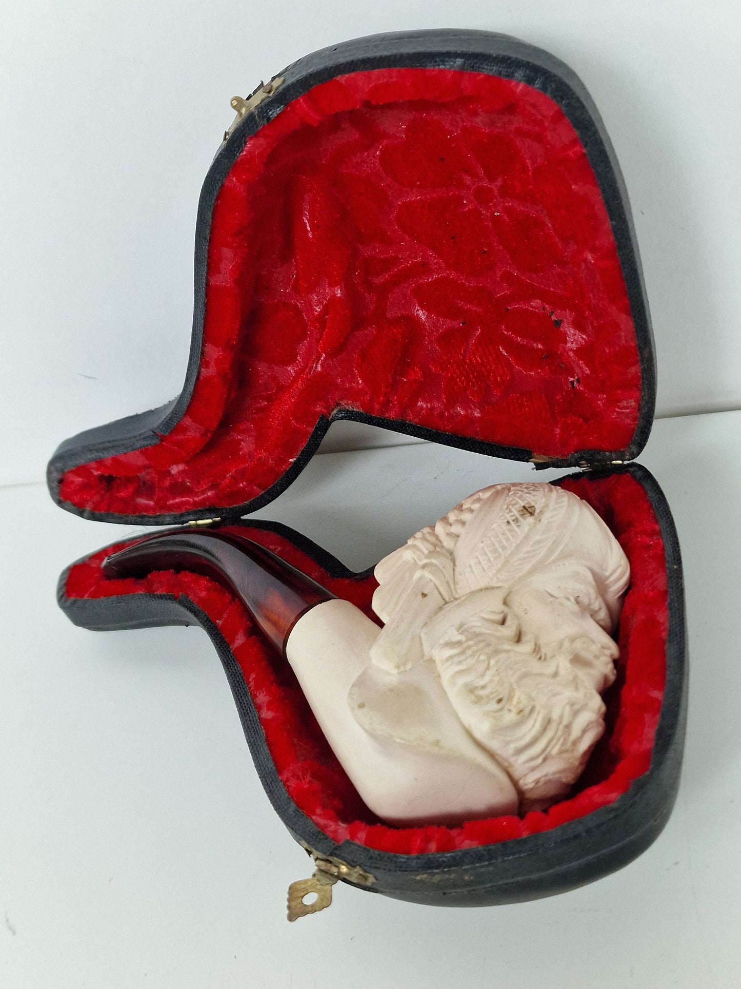 meerschuim pijp in case meerschaum pipe in case, 19th century antique