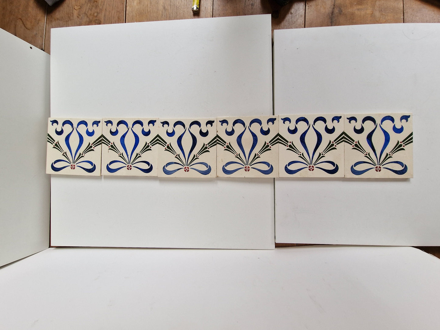 Art Nouveau tegels - Boizenburg 6 stuks - gedateerd  ca 1910 Duitsland, jugendstil period