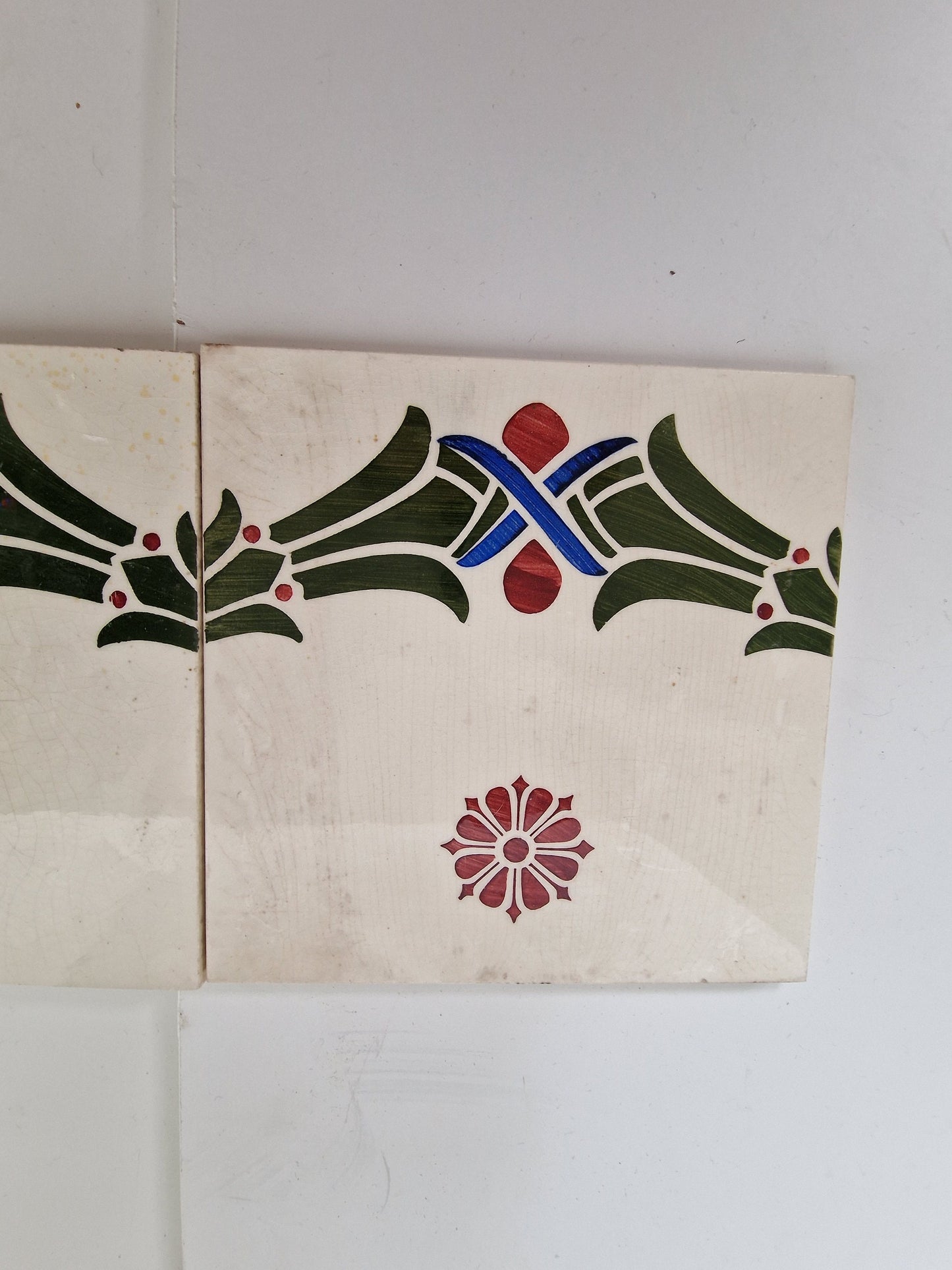 Art Nouveau tegels - Boizenburg 5 stuks - gedateerd  ca 1910 Duitsland, jugendstil period