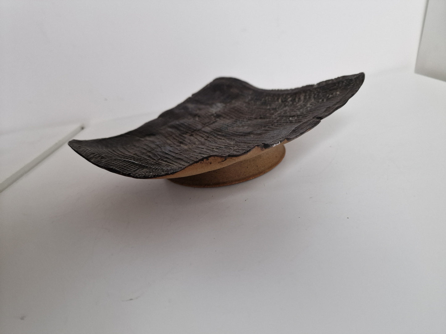 Dutch Art Pottery Platter, J vd B Keramiek, Boho Display