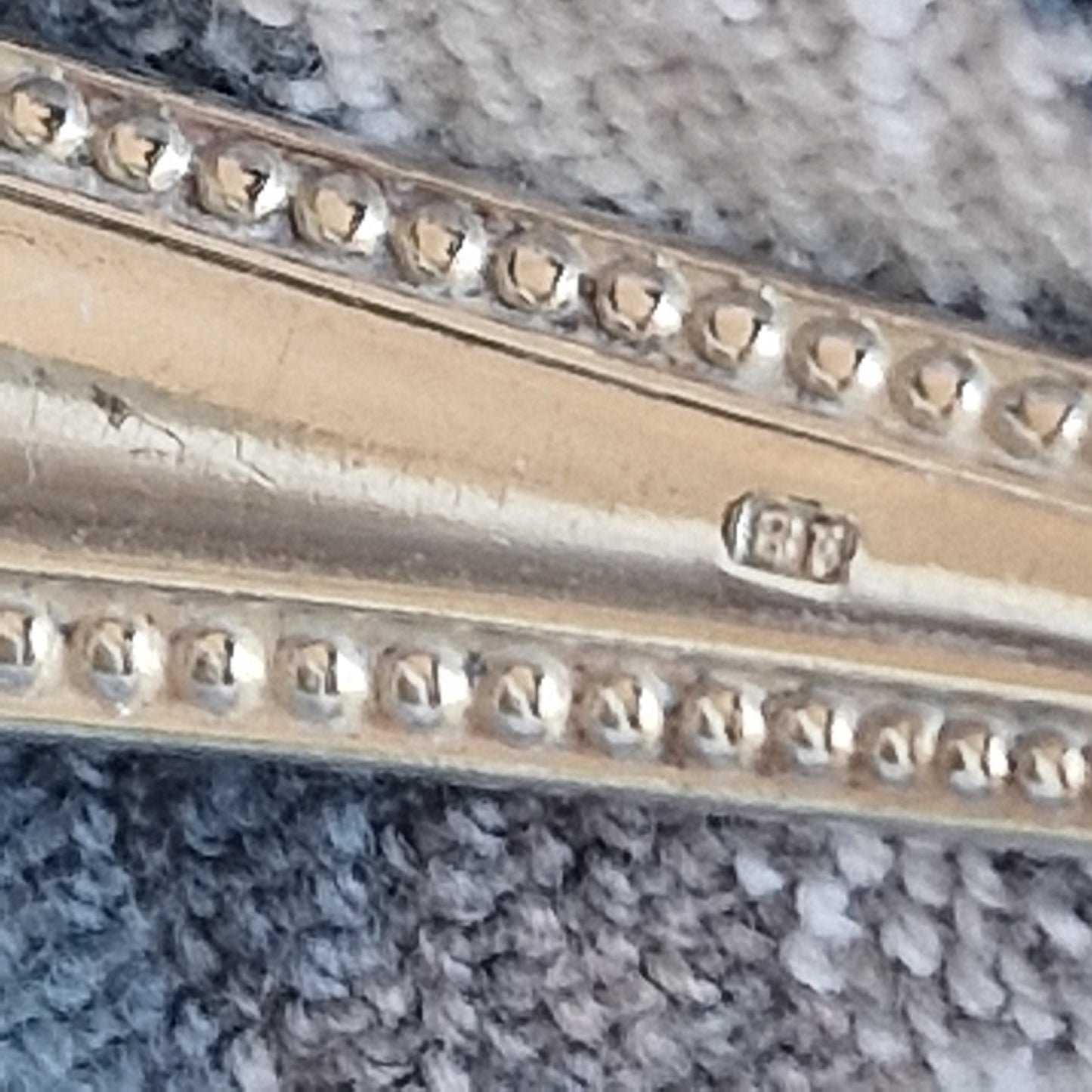Antique Silvered Cutlery Set, Dutch Aristocratic Pearle Edge, ca 1900