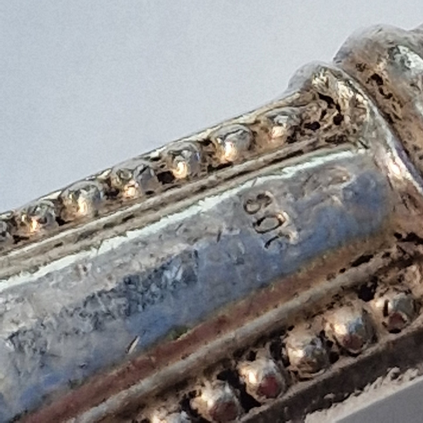 Antique Silvered Cutlery Set, Dutch Aristocratic Pearle Edge, ca 1900