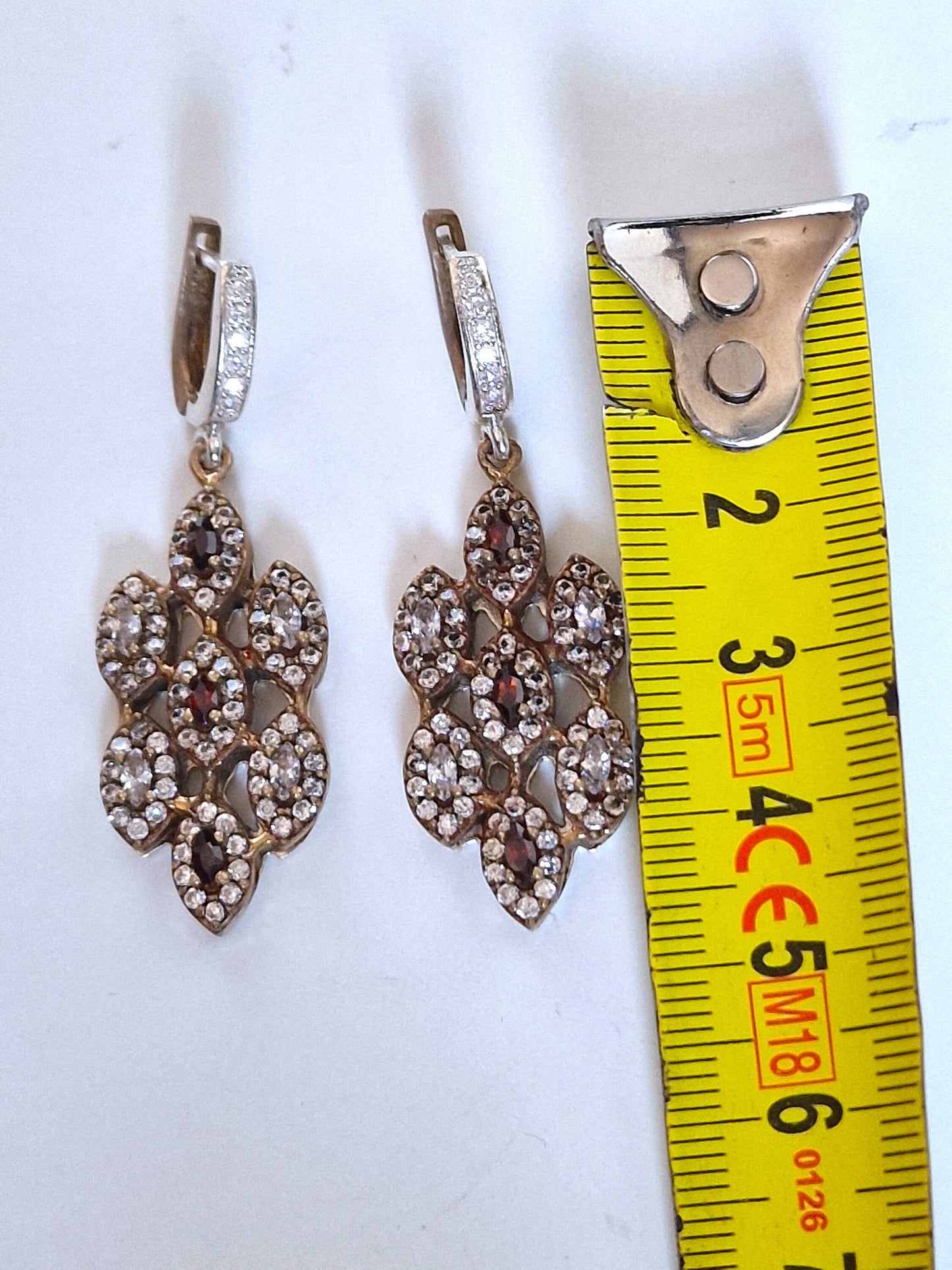 Sterling Silver Zircon Garnet Jewelry Set, Royal Beauty