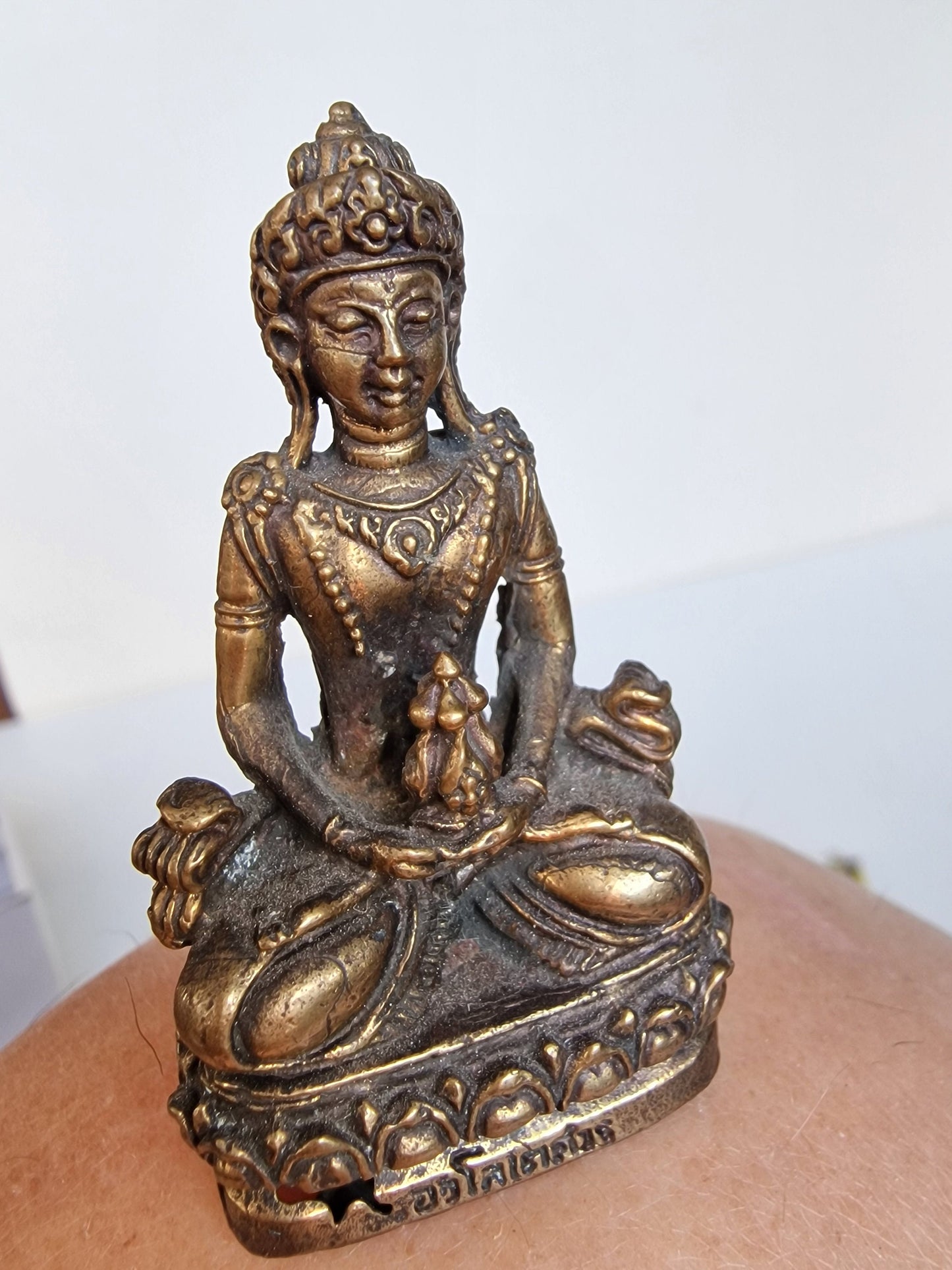 small boeddha buddha figure brass vintage goodluck