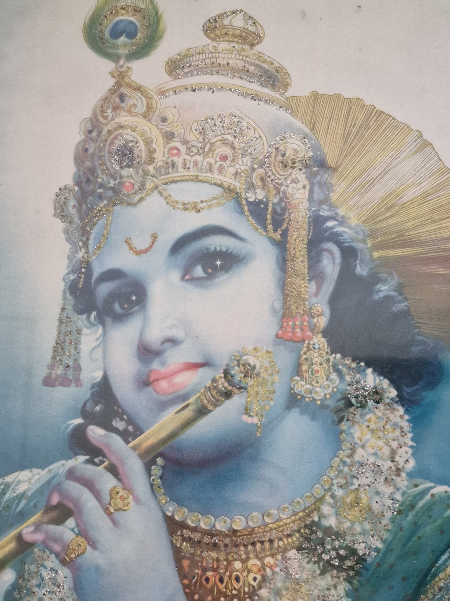 P. Sardar Vishnu hindu schilderij ingelijst sardar framed, signed