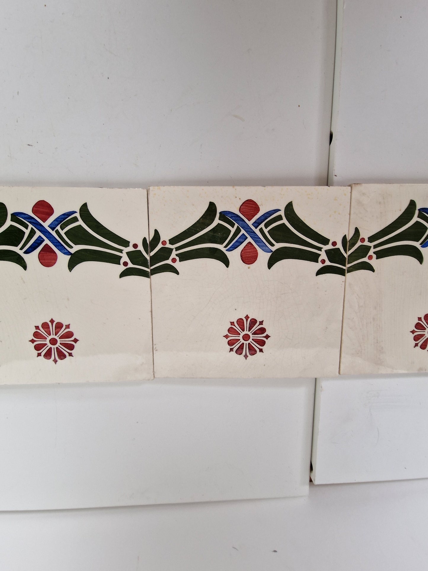 Art Nouveau tegels - Boizenburg 5 stuks - gedateerd  ca 1910 Duitsland, jugendstil period