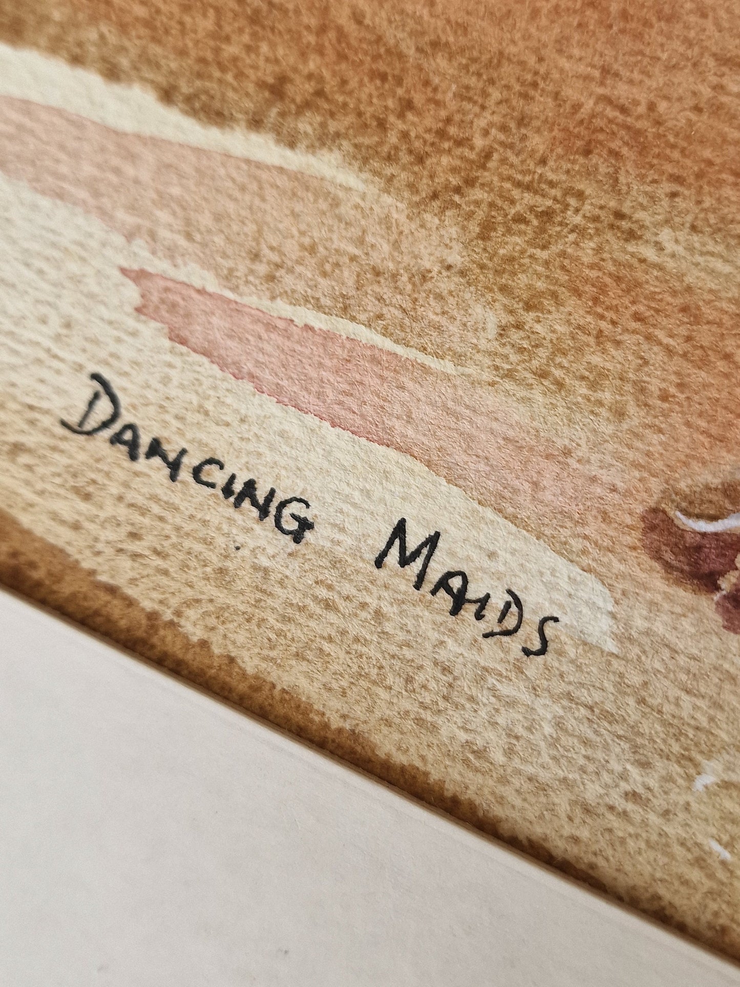 Philip Morland Amonoo, Dancing Maids Watercolor, 1981
