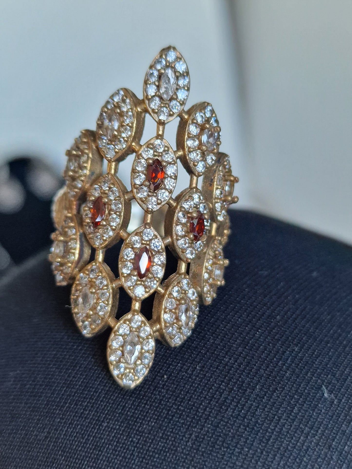 Sterling Silver Zircon Garnet Jewelry Set, Royal Beauty