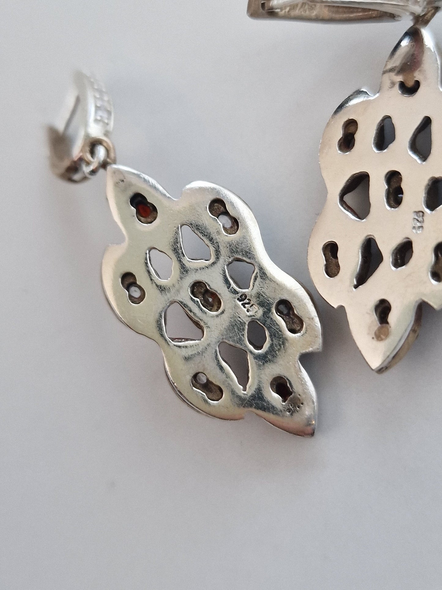 Sterling Silver Zircon Garnet Jewelry Set, Royal Beauty
