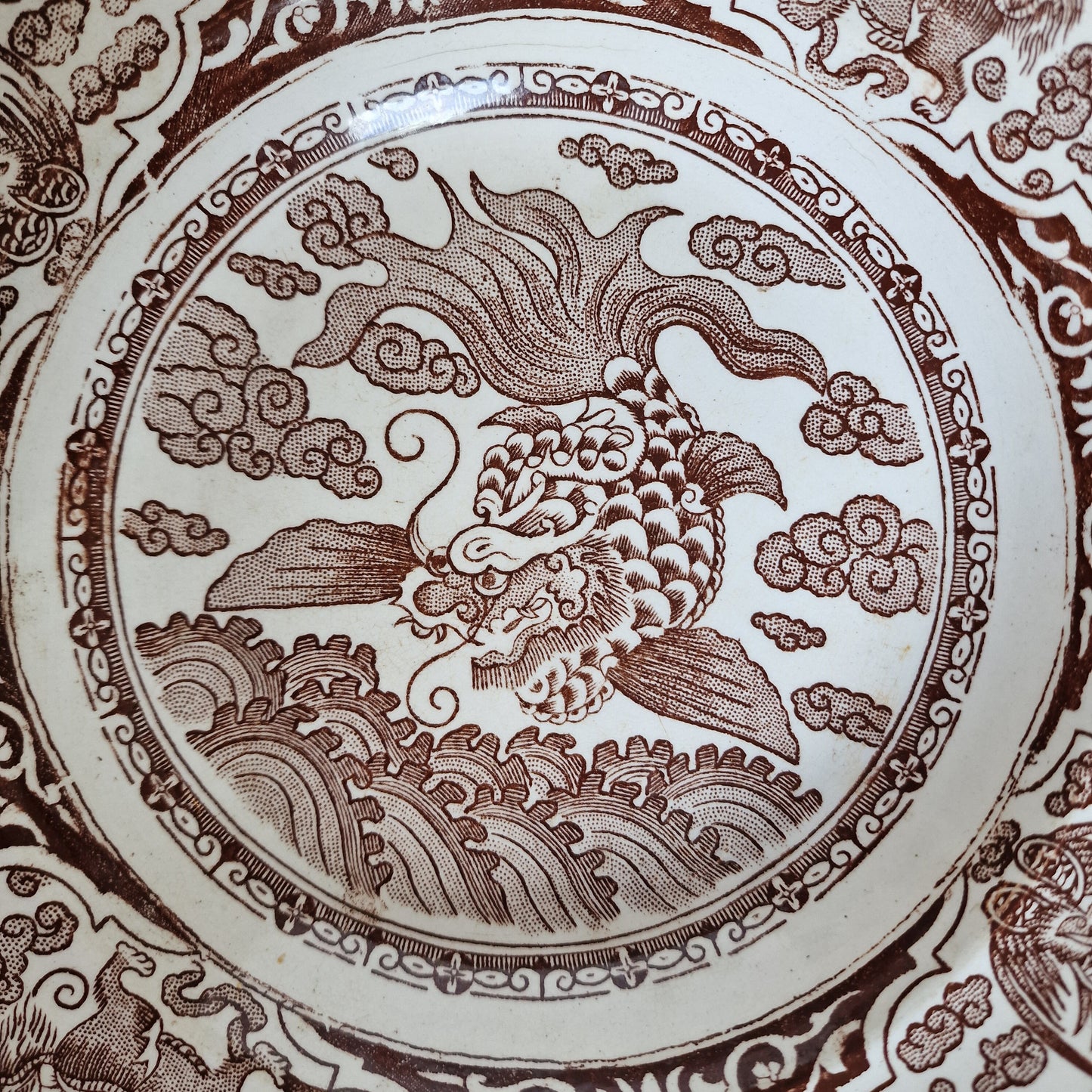 Antique Scottish Chinoiserie Plate, J & MP Bell Transferware, 1890