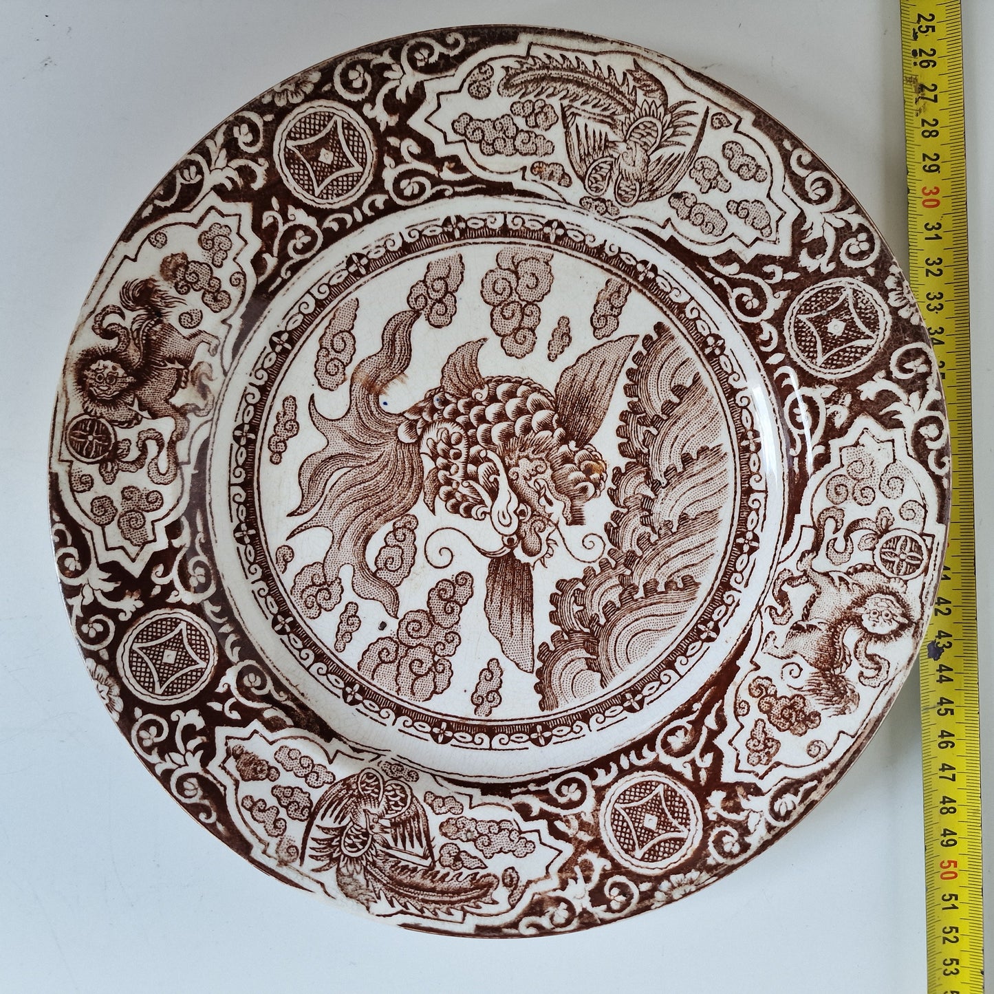 Antique Scottish Chinoiserie Transferware Plate, J & MP Bell IKAN, 1890