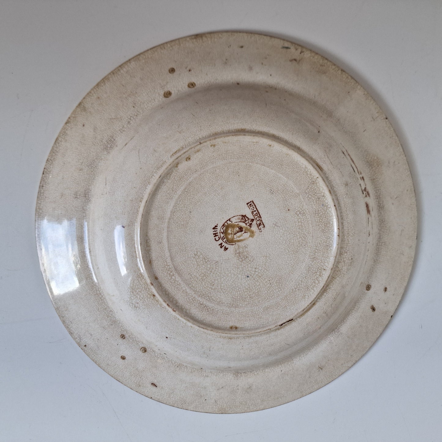 Antique Scottish Transferware Plate, J & MP Bell IKAN China, 1890