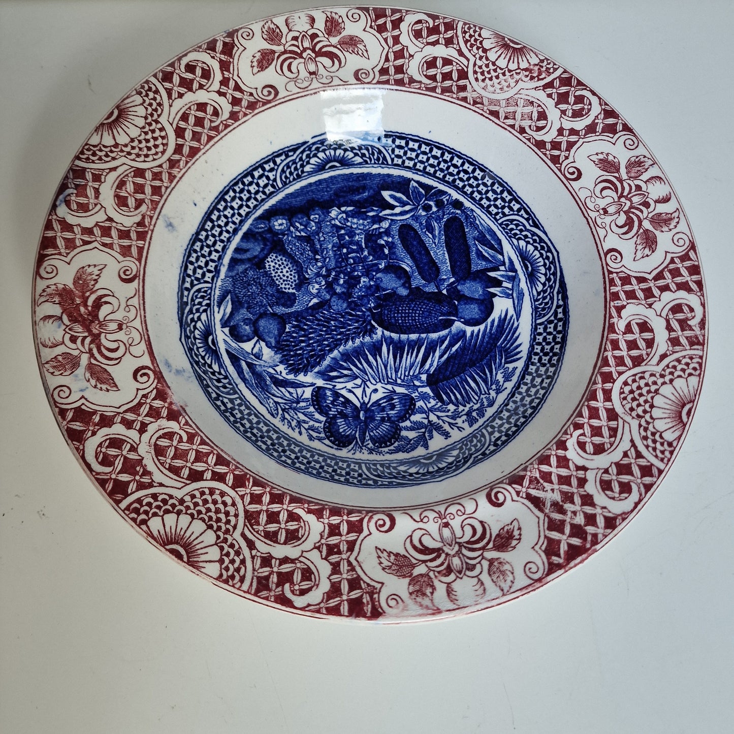 Antique Scottish Chinoiserie Transferware Plate, J&MP Bell BUAM BUAM 1890