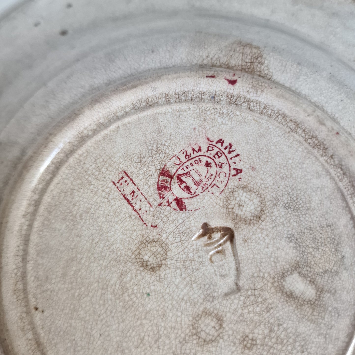 Antique Chinoiserie Transferware Plate, J & MP Bell, 1890
