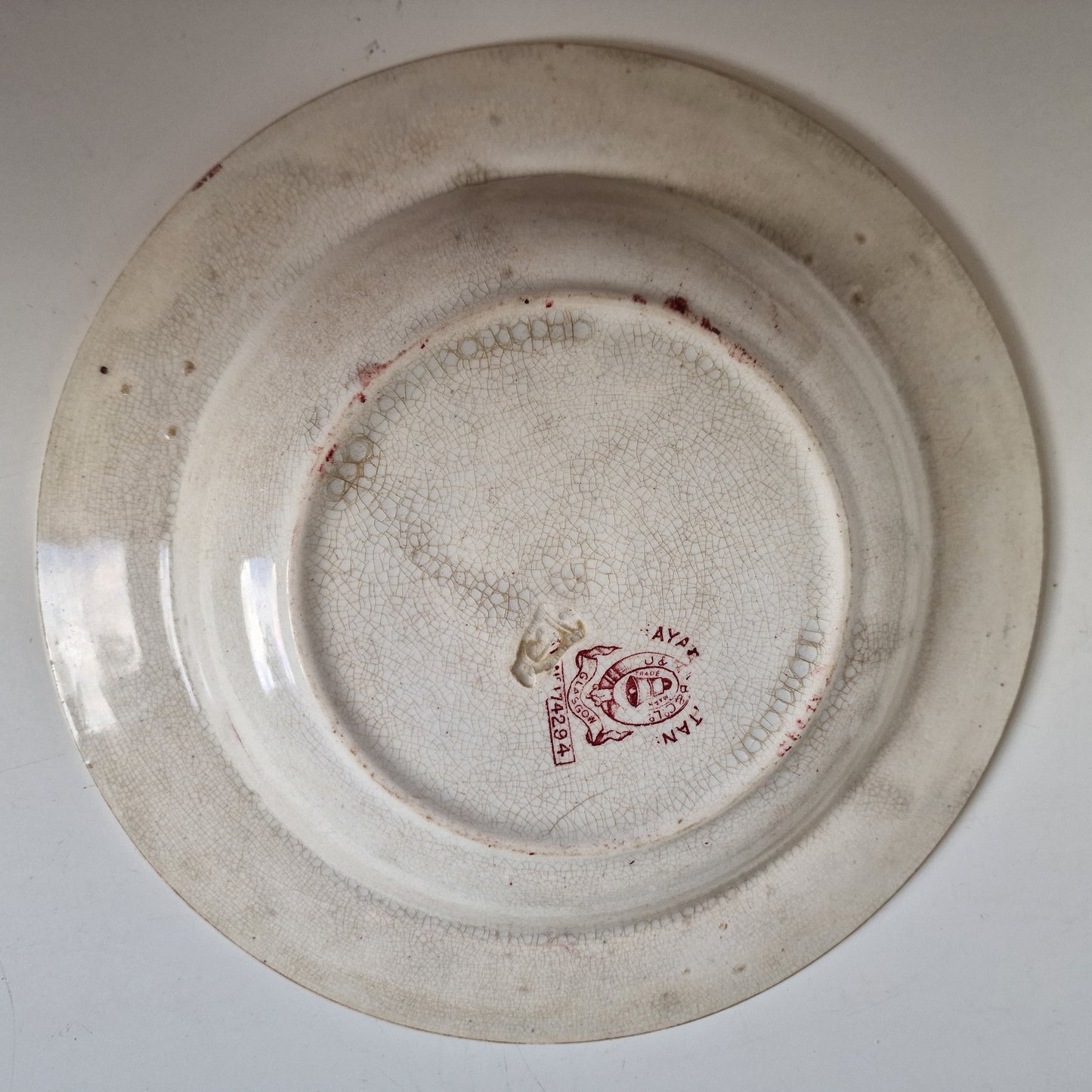 Antique Chinoiserie Plate, 1890 J&MP Bell Ayam Jantan Transferware